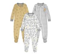 Huggies Little Hugs Bébé Garçon Snug Sleep Coveralls (3-Pack) Ensemble De Pijama, Gris/Ocre/Blanc Casse, 12 Mois EU