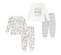 Huggies Little Hugs Bébé Garçon Snug Sleep Set (4-Pieces) Ensemble De Pijama, Blanc Casse/Gris, 24 Mois EU