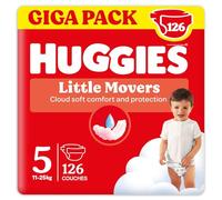 HUGGIES Ultra Comfort - Couches bébé Taille 5 (11kg-25kg) - 3 paquets de 42 couches - ceinture ultra douce - absorbtion rapide - sans parfum - chlore et latex - emballage recyclable