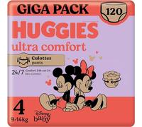 HUGGIES Little Movers - Culottes bébé Taille 4 (4 -14kg) - Facile à mettre et à enlever, Absorbtion rapide, Pas de Fuite, jusqu'à 12h au Sec - Ceinture extensible ultra douce - Pack 120 Culottes