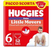 Huggies Little Movers Lot de 52 couches pour bébé Taille 6 (15-25 Kg), Ultra absorbante, Design Disney, Lot de 52