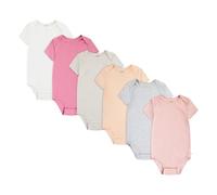 HUGGIES Little Unisex Baby 6-Pack Basic Bodysuit Débardeur Bambins, Blanc/Rose/Gris/PÊCHE, 6 Months (Lot de 6) Bébé Fille