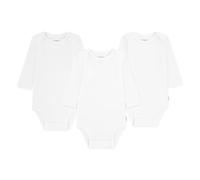 HUGGIES Long Sleeve Bodysuits 3-Pack Lot de 3 Bodies, Blanc Brillant, 9 Mois Mixte bébé
