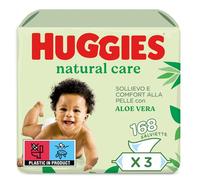 Huggies Natural Care Lingettes pour bébé, 99% d'eau et à l'aloe vera, 168 lingettes (3 packs de 56 lingettes)