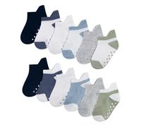 HUGGIES Pull on Infant Socks (12-Pack), Bleu/Blanc/Gris/Vert, 0-6 Mois (Lot de 12) Mixte bébé