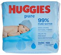 Huggies Pure - 2 Paquets de 56 lingettes + 1 paquet gratuit (Total 168 lingettes)