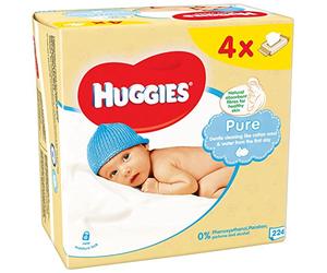 Huggies Pure Quattro Lingette 4 Paquets de 56 Unités