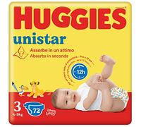 Huggies Unistar Couches Taille 3 (4-8 kg), Lot de 72 couches