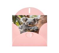 Hugging Tree Koala 1 carte de vœux imprimée avec enveloppes, vacances, anniversaire, mariage et toutes les occasions