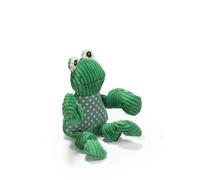 HuggleHounds Jouet couineur en Peluche Velours côtelé Durable pour Chien Idéal pour mastiquer agressif, Grenouille, Petit