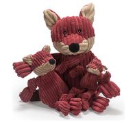 HuggleHounds Jouet Pour Chien Fox Knottie En Peluche, Technologie Tuffut, Rouge