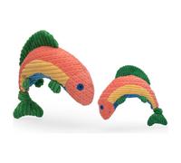 HuggleHounds Jouet pour Chien Raucous Rainbow Truite Knottie Peluche Tuffut