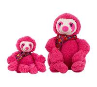 HuggleHounds Jouet pour Chien Sloth Knottie Peluche Avec Tuffut-Technologie Rose