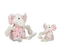 HuggleHounds Jouet pour Chien Valentina Éléphant Knottie Peluche Rose Saint