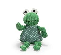 HuggleHounds Knottie Jouet en Peluche pour Chien - Jouet couineur pour Chien de Petite, Moyenne et Grande Taille, en Peluche Durable pour Les occuper - Grenouille Fergie, Taille L