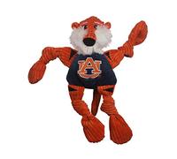 HuggleHounds Mascotte en velours côtelé durable avec une licence officielle officielle pour les mâcheurs agressifs (Auburn Aubie le Tigre, petit)