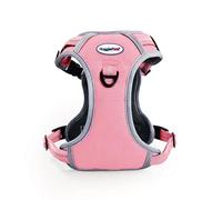 HugglePets Activity & Travel Harnais confortable pour chien | Rose XL 80-110 cm | Réfléchissant réglable | Maille respirante | Poignée rembourrée | Anneau en D avant et arrière | Excellent