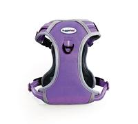 HugglePets Activity & Travel Harnais confortable pour chien | Violet S 45-60 cm | Réfléchissant réglable | Maille respirante | Poignée rembourrée | Anneau en D avant et arrière | Excellent