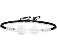 HUGGWRT Bracelet Noeud Sorcière Tétragramme Pentagramme Pendentif Celtique Nom de Dieu Cordon Tressé Ajustable Protection Artisanat Païen Bijou Féminin Masculin Witchcr, Chaîne S-B