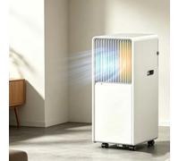 HUGGWRT Climatiseur Mobile Silencieux, Pompe à Chaleur Réversible avec Modes Froid, Chaud, Déshumidificateur et Ventilation, Panneau Tactile, Filtre Amovible, roulettes, Q5