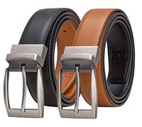 HUGH BUTLER - Ceinture en Cuir pour Homme - Une Seule Ceinture, Deux Couleurs : Noir et Marron. Taille Universelle, Confortable et Élégante. Accessoire Masculin