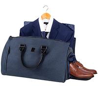 HUGH BUTLER - Sac Week-End 4-en-1 pour Homme, Sac de Vêtements - Bagage Cabine pour Ordinateur Portable, Chaussures et Articles de Toilette - Coloris Gris Foncé Élégant, Idéal pour Les Costumes