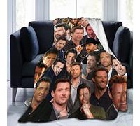 Hugh Jackman Couverture multi-usage super douce, moelleuse, chaude, confortable, en peluche, épaisse, pour berceau, canapé, chaise, salon, cadeau, voyage, plage, décoration Bla 125 cm x 100 cm