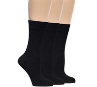 Hugh Ugoli Chaussettes Habillées & Business Femme en Bambou | Chaussettes Mi-mollet Fines, Décontractées & Respirantes, Lot de 3 Paires, Noir, Pointure: 36-39