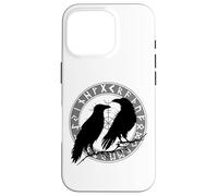 Hugin et Munin Odin's Ravens avec le symbole et les runes de Coque pour iPhone 16 Pro