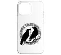 Hugin et Munin Odin's Ravens avec le symbole et les runes de Coque pour iPhone 16 Pro Max