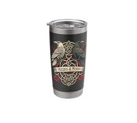 Huginn & Muninn - Corbeau viking nœud nordique Gobelet isotherme en acier inoxydable double paroi