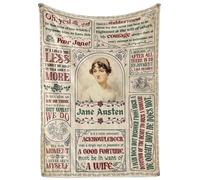 Huglanket Jane Austen - Couverture en flanelle pour femme, 127 x 165,1 cm, cadeau personnalisé Jane Austen pour anniversaire, Thanksgiving, Noël