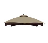 Hugline Auvent de rechange d'extérieur à double niveau pour tonnelle Lowe's Allen Roth 3 x 3,5 m #GF-12S004B-1 (Kaki Ripstop)