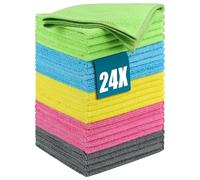 Huglux 24 PCS Chiffons de Nettoyage Microfibre, Micro Fibre Chiffon Menage