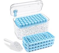 Huglux Bac à Glaçons 150 Cubes, Glaçons Moule avec Couvercle et Récipient | 3 Niveaux, Facile à Presser, Qualité Alimentaire sans BPA, Ice Cube Tray avec Pelle pour Congélateur
