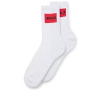 HUGO 2p QS Rib Label CC W Hosiery, Blanc 100, 38-44 Femmes