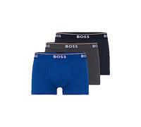 Hugo 3-Pack Stretch Cotton Regular Fit Trunks Maillot, Bleu Marine/Anthracite/Bleu, M (Lot de 3) Homme