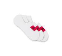 HUGO Lot de trois paires de chaussettes invisibles avec étiquettes logo rouges - Style 3P LC LABEL CC, 50496082 Blanc 35-38