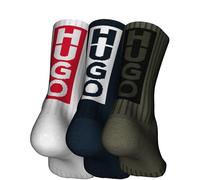 HUGO 3p QS Rib Label CC 10267340 01 Chaussettes Courtes, 483Open Blue, 39-42 Hommes
