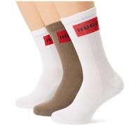 Hugo 3p QS Rib Label CC 10267340 01 Chaussettes Courtes, Gris, 42-48 Hommes