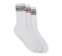 HUGO 3p Qsrib Sporty CC W Quarter_Socks, Blanc 100, 39-42 Femme