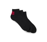 HUGO 3p SH Rib Label CC Chaussettes Courtes, 001Black, 42-48 (Lot de 3) Hommes