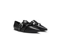 HUGO Ballerines en cuir nappa avec brides à boucle - Style Maridia_Ball_BKNA, 50536400 Noir 40