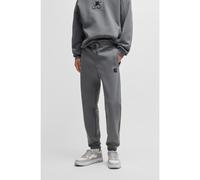 HUGO Bas de survêtement en coton mélangé avec logo revisité - Style Dimacs, 50533695 Gris L