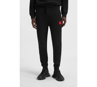 HUGO Bas de survêtement en molleton de coton avec étiquette logo rouge - Style Doak212, 50447963 Noir L
