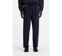 HUGO Bas de survêtement Relaxed en coton avec bande latérale - Style Demsipant, 50563789 Bleu foncé S