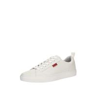 HUGO Baskets Morrie Tenn Napu Similicuir, étiquette logotée rouge Blanc Homme 41