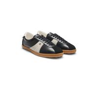 HUGO Baskets en cuir avec détails en cuir suédé et en zigzag - Style Serenata_Tenn_altsd, 50569333 Noir 37