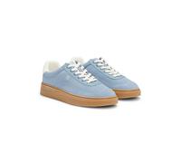 HUGO Baskets en cuir suédé avec logos superposés - Style Lyzz_Tenn_sdpu, 50563568 bleu clair 37