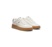 HUGO Baskets en cuir suédé et en toile avec logos - Style Lyzz_Tenn_cvsdpu, 50569344 Naturel 35